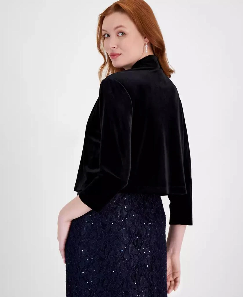 Connected Women's Velvet 3/4-Sleeve Shrug Jacket 2