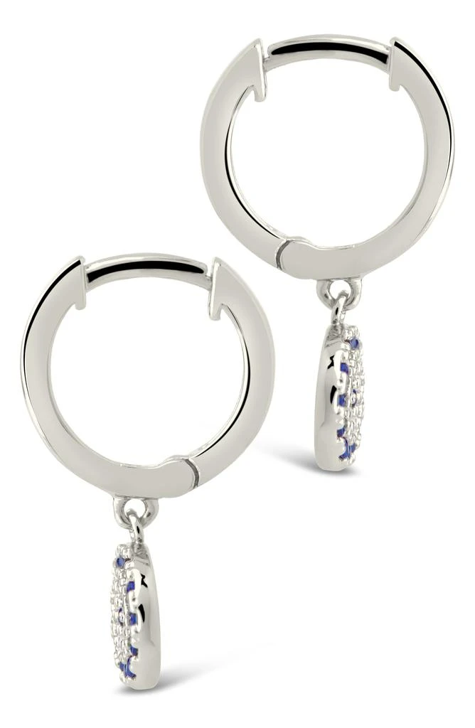 Sterling Forever Atlas CZ Drop Huggie Hoop Earrings 2