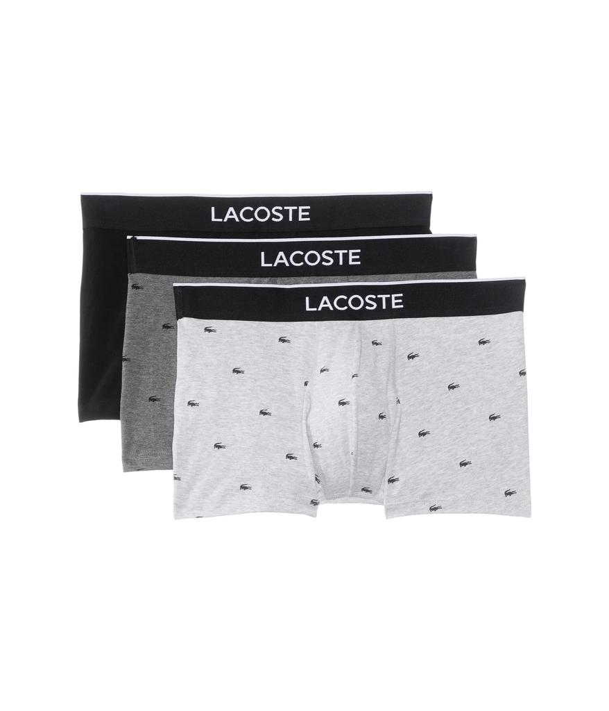 Lacoste Cotton Stretch Mini Croc Print Trunks 3-pack