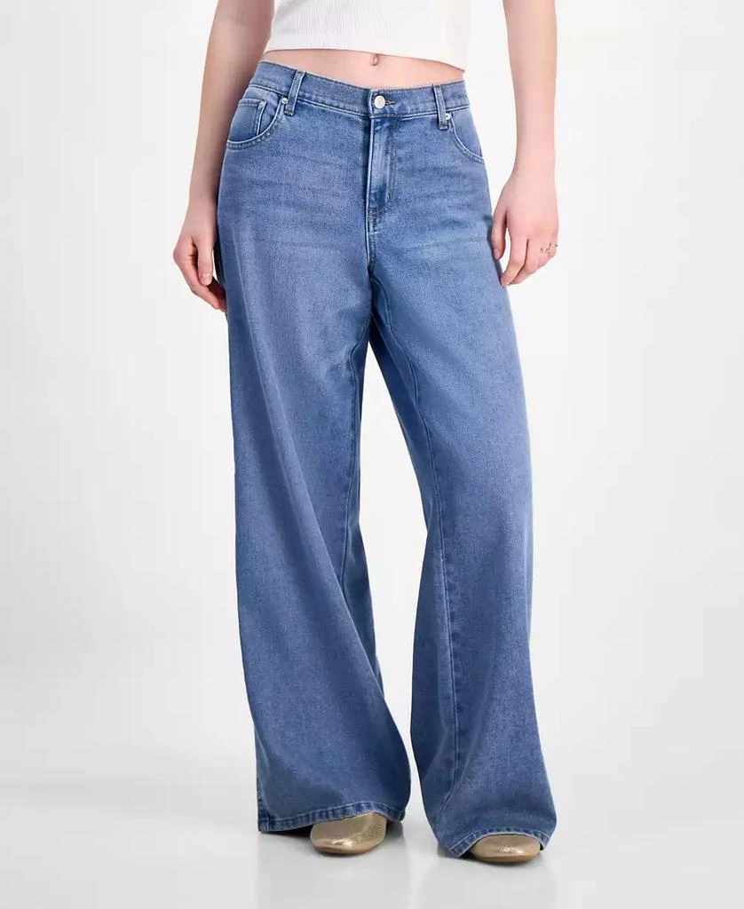Vanilla Star Juniors' Mid Rise Wide Leg Jeans 3