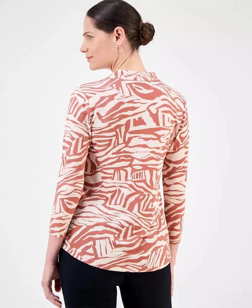 JM Collection Women's Printed 3/4 Sleeve V-Neck Knit Top, Exclusively at Macy's 2