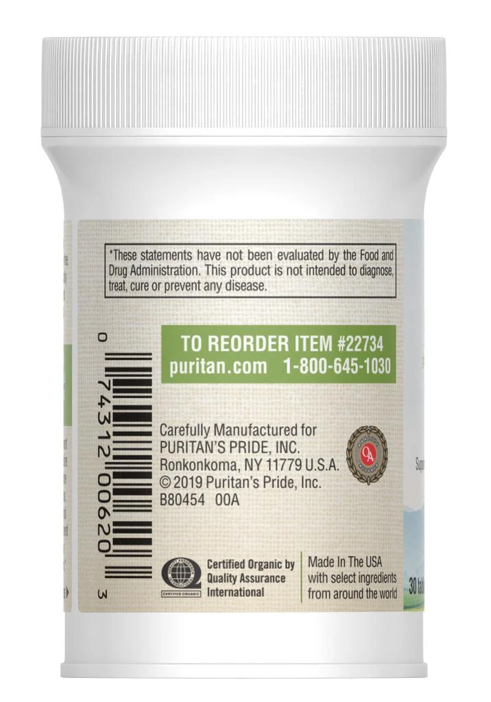 Puritan's Pride Organic Women's Multivitamin 30 Tablets 4