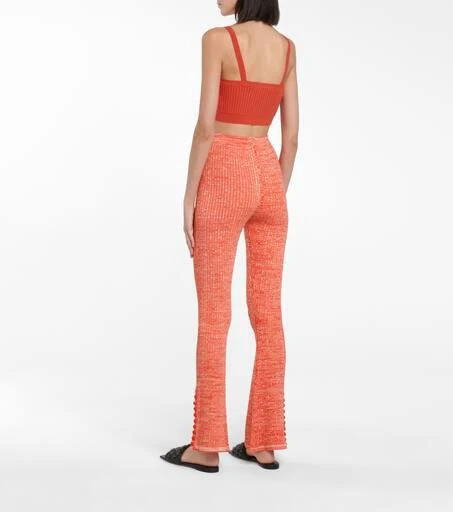 Live The Process Marl ribbed-knit flared pants 3