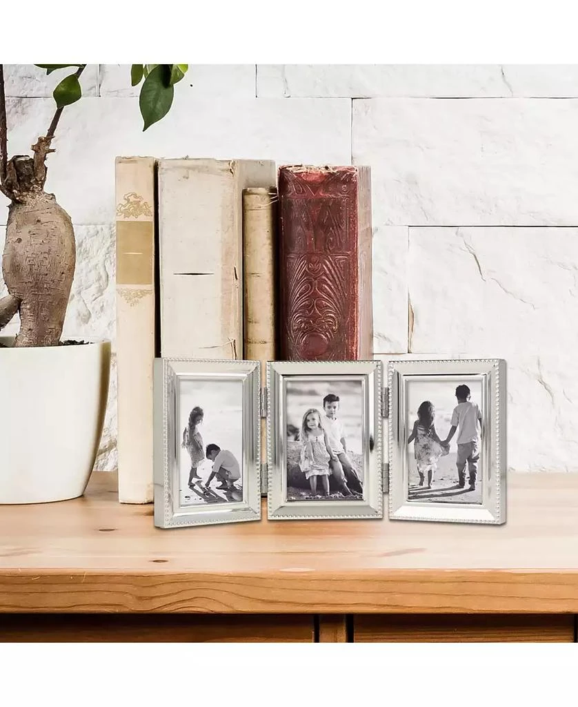 Lawrence Frames Metal Triple Picture Frame with Inner Beading, 2.5" x 3.5" 2