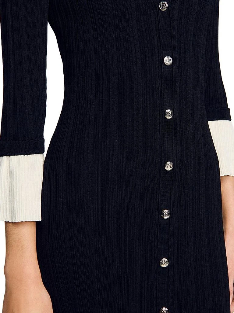 Sandro Two-Tone Knit Midi Dress 5