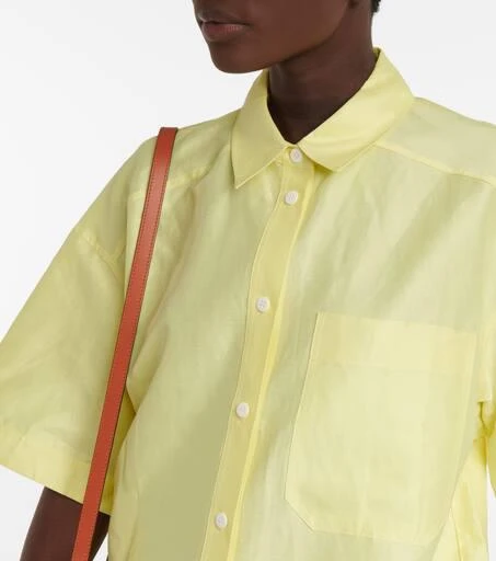 Lee Mathews Sparrow linen-blend shirt 4