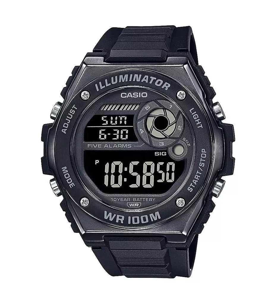 Casio Men's Digital Black Resin Watch 50.7mm, MWD100HB-1BV 1