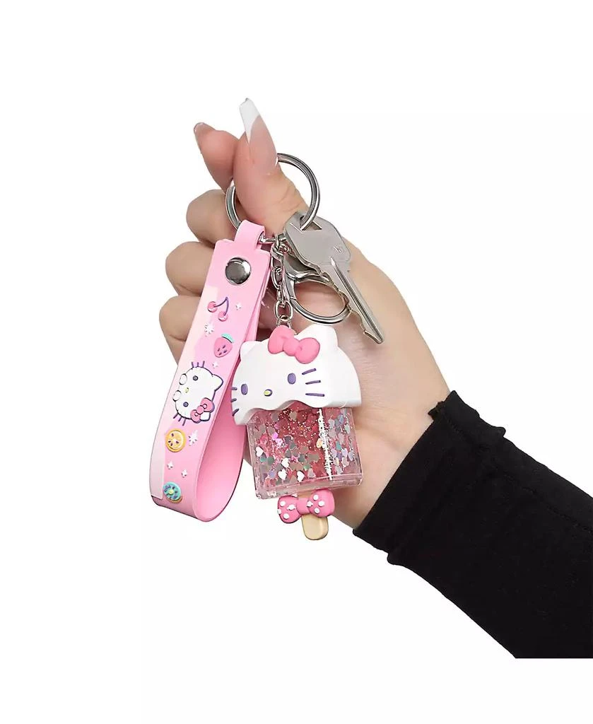 Hello Kitty Ice Cream Keychain with Glitter Charm and Pink Strap 4