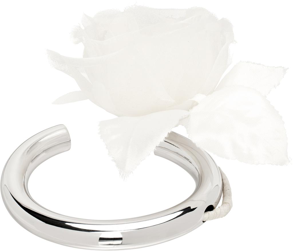 D'heygere SSENSE Exclusive Bridal Capsule Flower Cuff Bracelet
