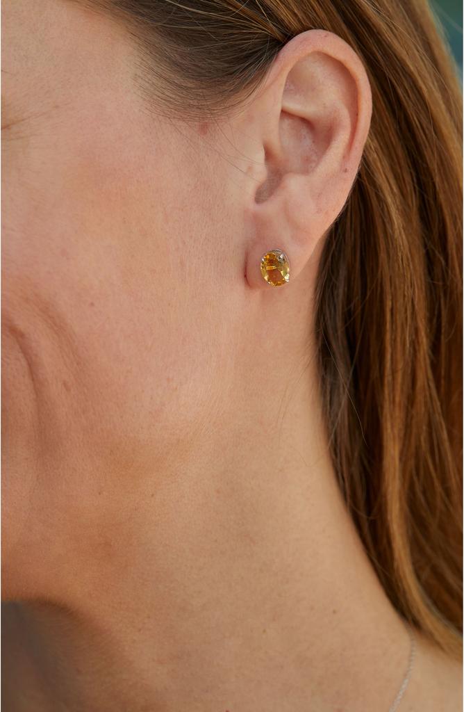 SAVVY CIE JEWELS Sterling Silver Gemstone Stud Earrings