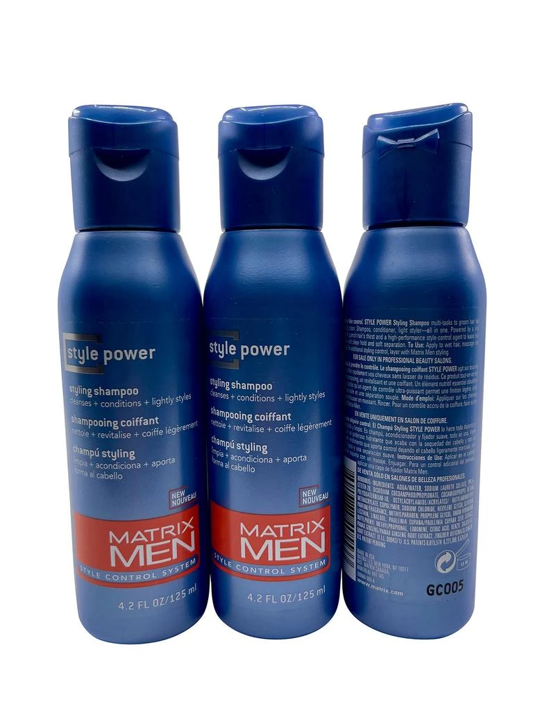 MATRIX Men Style Power Styling Shampoo 4.2 OZ Set of 3 3