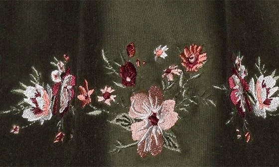 Iris & Ivy Floral Long Sleeve Bodysuit & Embroidered Corduroy Jumper Set 3