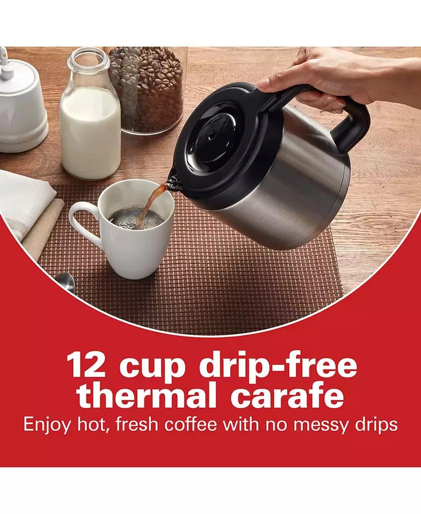 Hamilton Beach Front Fill 12 Cup Programmable Coffee Maker with Thermal Carafe - 46391 10