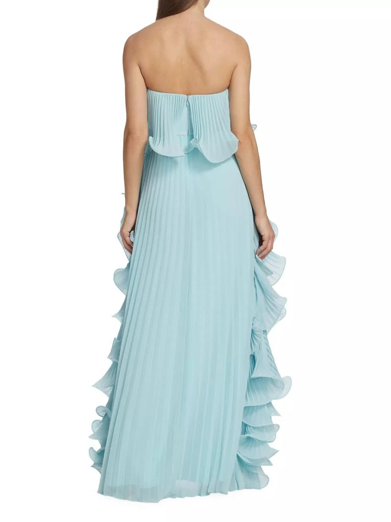 Badgley Mischka Strapless Pleated Ruffle Gown 5