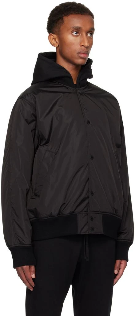 REIGNING CHAMP Black ECONYL Satin Nylon Stadium Jacket 2