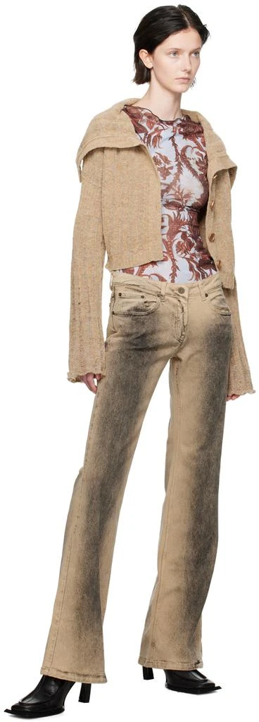 KNWLS Beige Lettuce Edge Cardigan 4