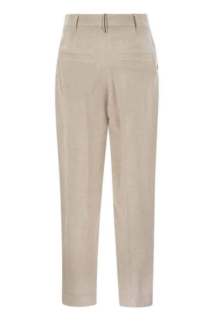 パンツ BRUNELLO CUCINELLI Slouchy trousers in Sparkling linen canva Brunello Cucinelli Brunello Cucinelli Slouchy Trousers In