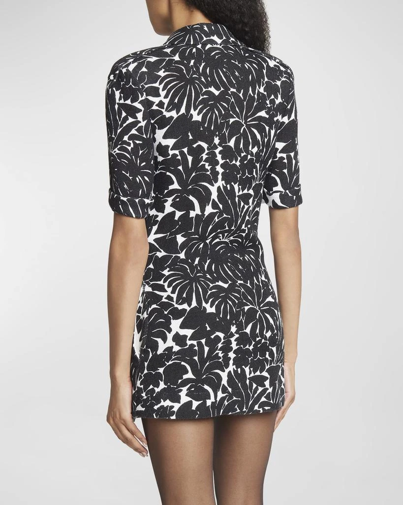Yves Saint Laurent Palm Print Collared Mini Dress 6