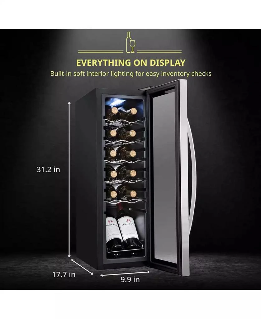 Schmecke Freestanding Wine Refrigerator, 12 Bottle Wine Cooler 3