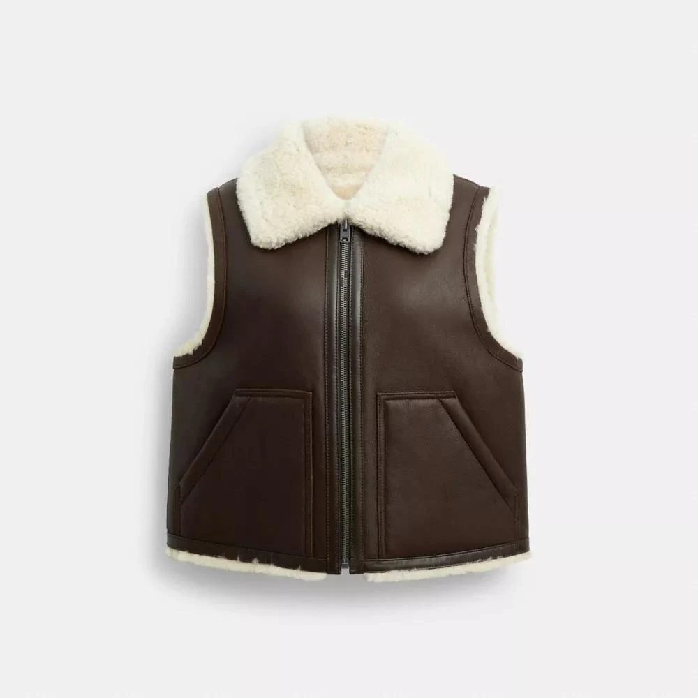 Coach Reversible Shearling Vest