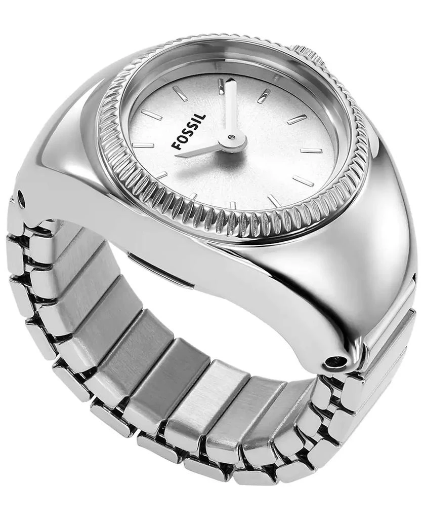 Fossil Women's Ring Watch Two-Hand Silver-Tone Stainless Steel Bracelet Watch, 15mm 1