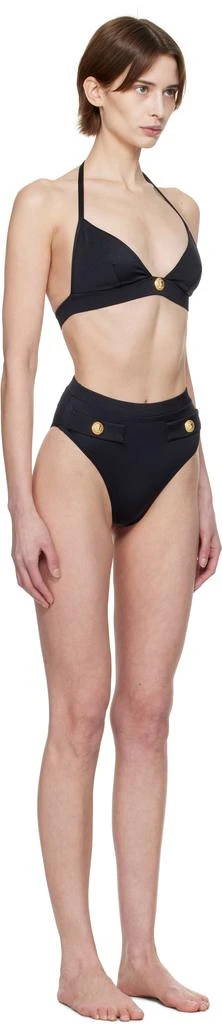Balmain Black Button Triangle Bikini 2