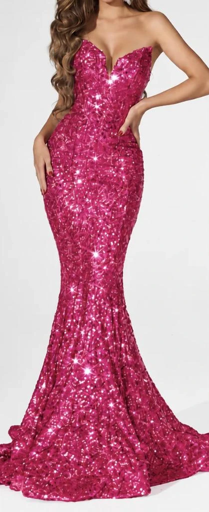 PORTIA&SCARLETT Portia&Scarlett - Strapless Sequin Long Prom Gown