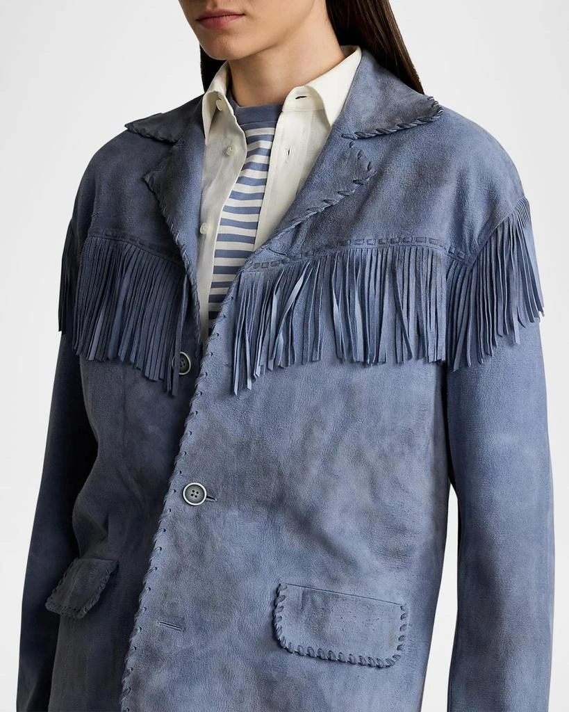 Ralph Lauren Rennie Rustic Suede Fringe Jacket 6