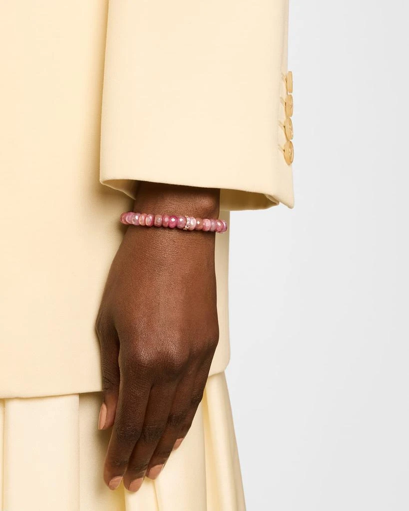 Sydney Evan Pink Sapphire Rondelle Bead Bracelet 2