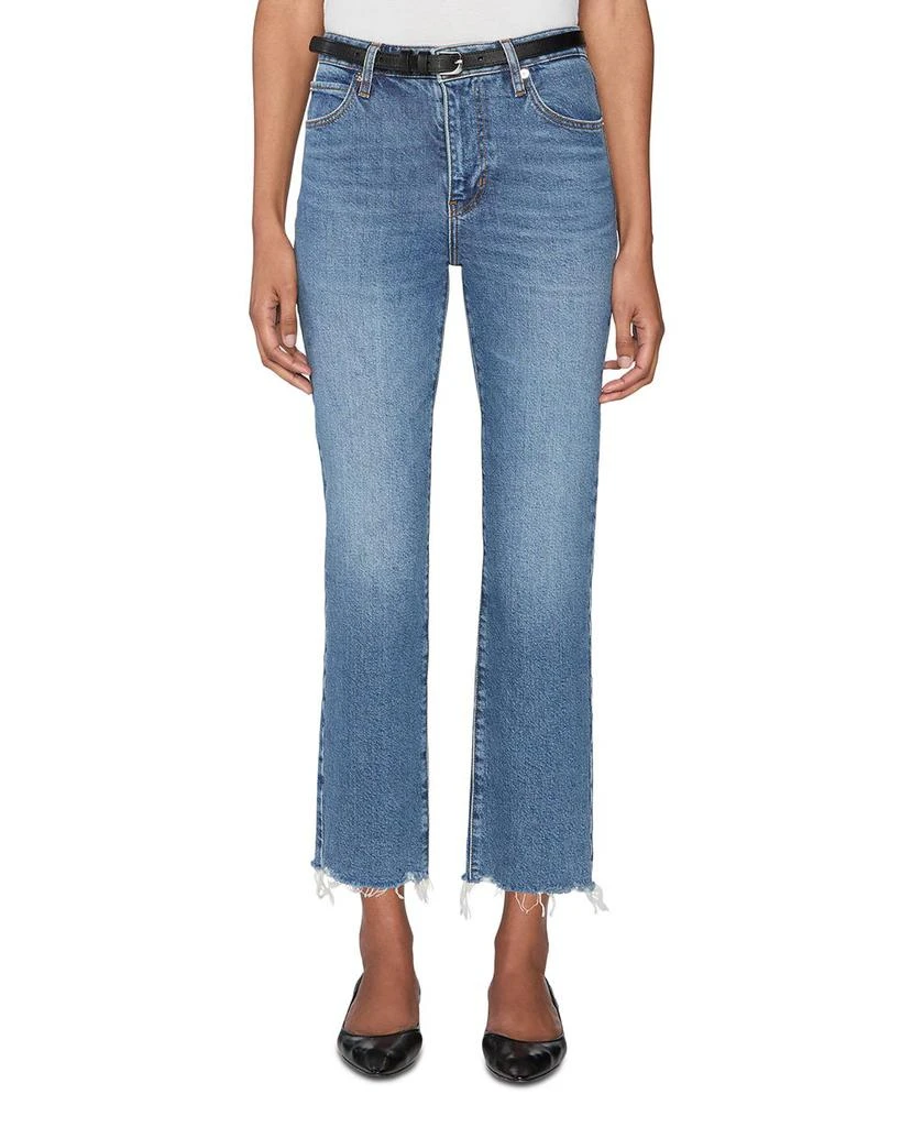FRAME The Ruler Crop Jeans in Stash Destructed Fray 1