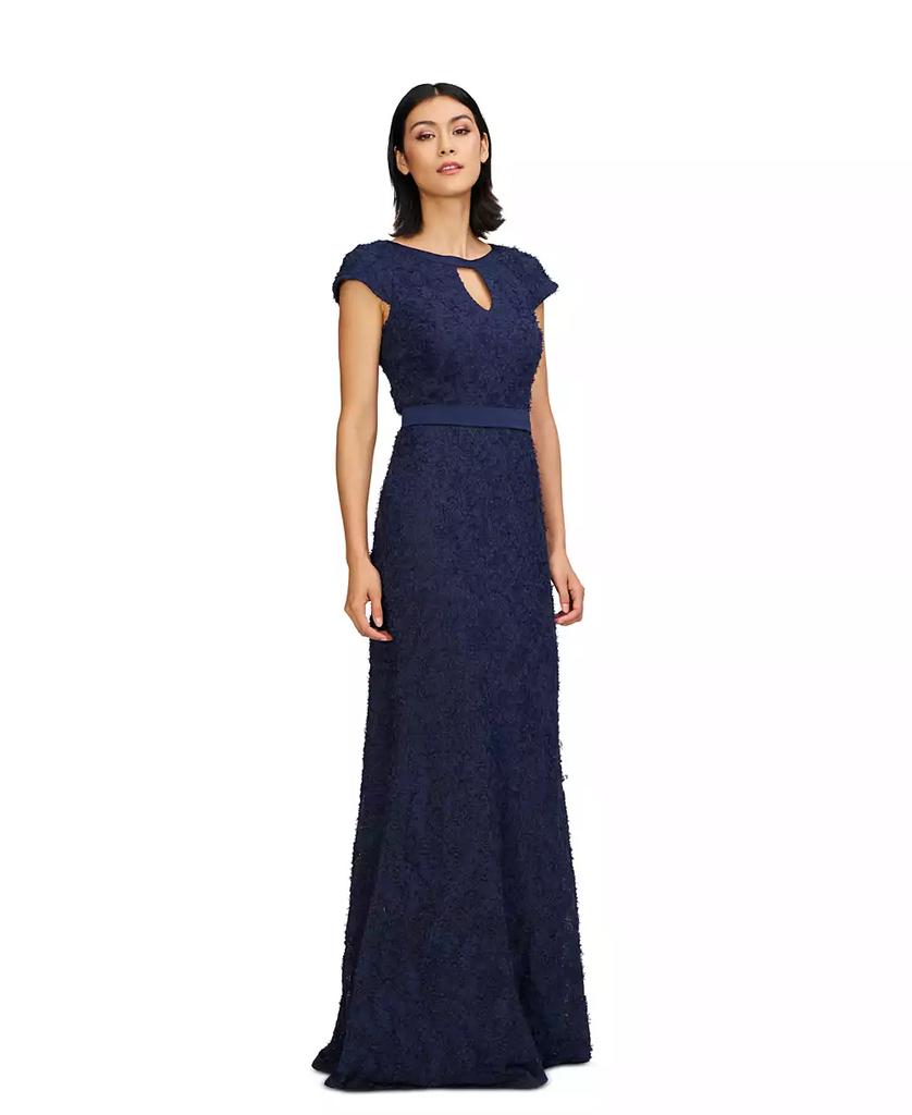JS Collections Women's Leigh 3D-Floral Keyhole-Cutout Gown