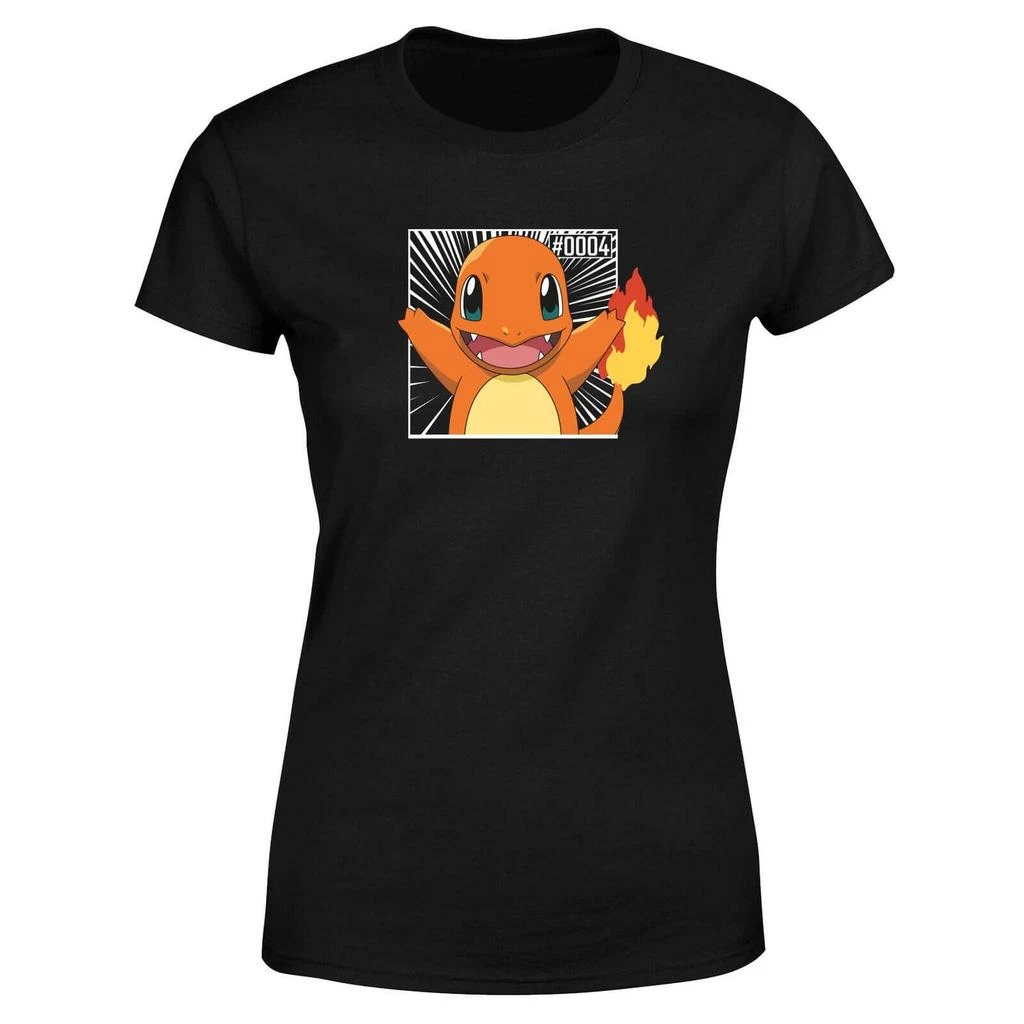 Original Hero Pokémon Pokédex Charmander #0004 Women's T-Shirt - Black 1