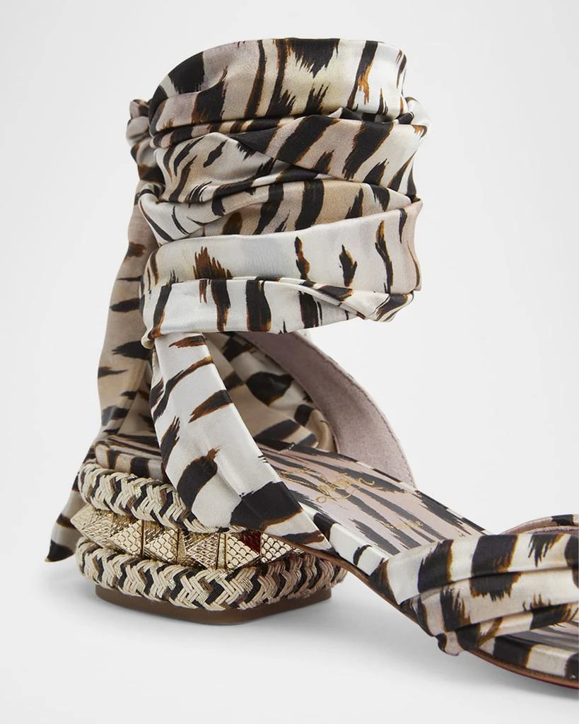 Christian Louboutin Pyra Du Desert Leopard Red Sole Sandals 7