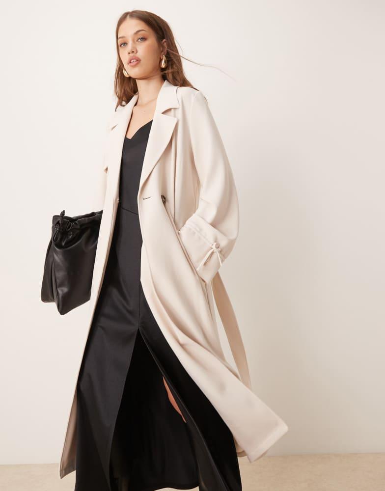 River Island River Island lightweight duster coat in ecru