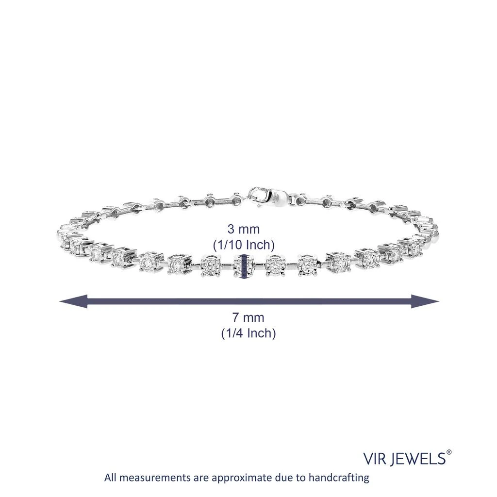 Vir Jewels 1/2 cttw Round Cut Lab Grown Diamond Tennis Bracelet in .925 Sterling Silver Prong Set 7 Inch 6