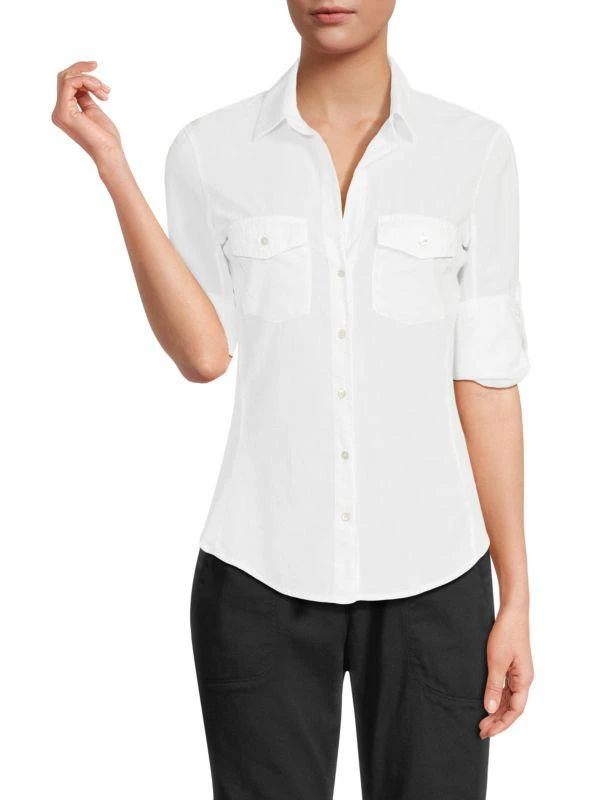 James Perse Curved Hem Cotton Shirt 1