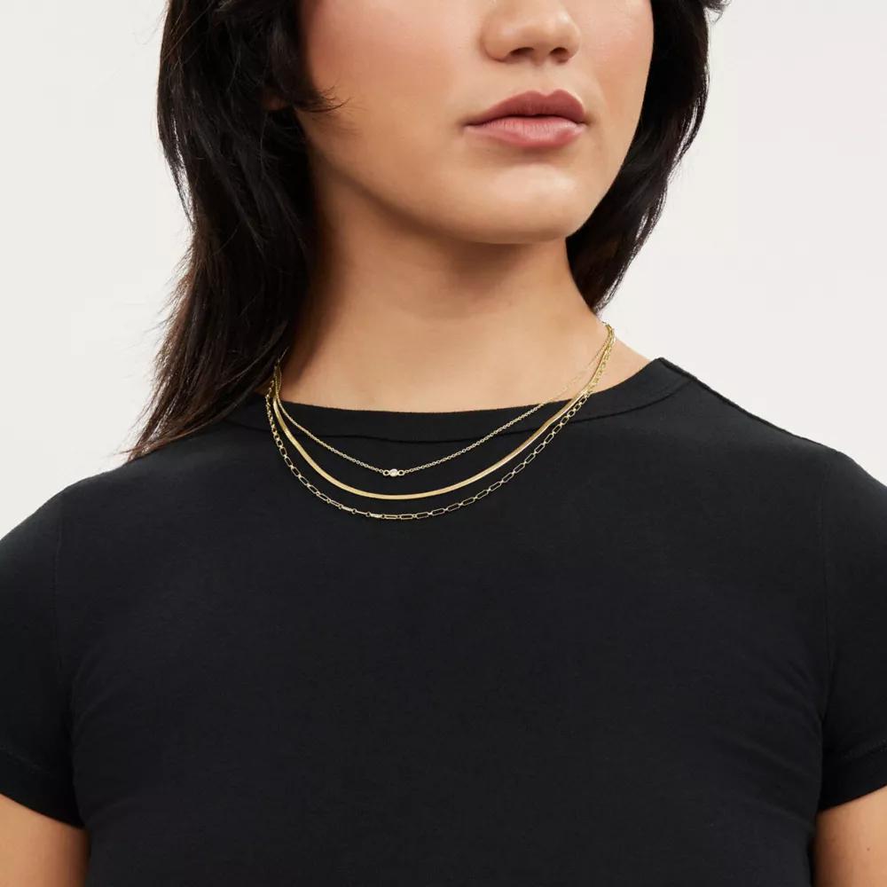 Coach Delicate Layered Chain Necklace