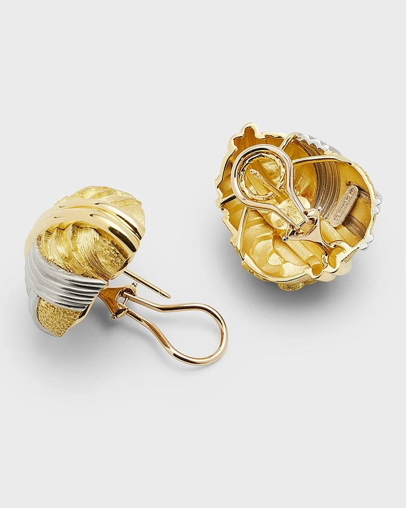 NM Estate Estate Dunay 18K Yellow Gold and Platinum Earrings 4