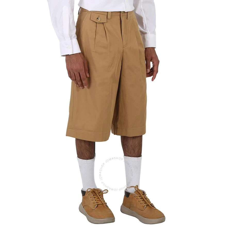 Burberry Brown Cotton Twill Icon Stripe Detail Tailored Shorts 2