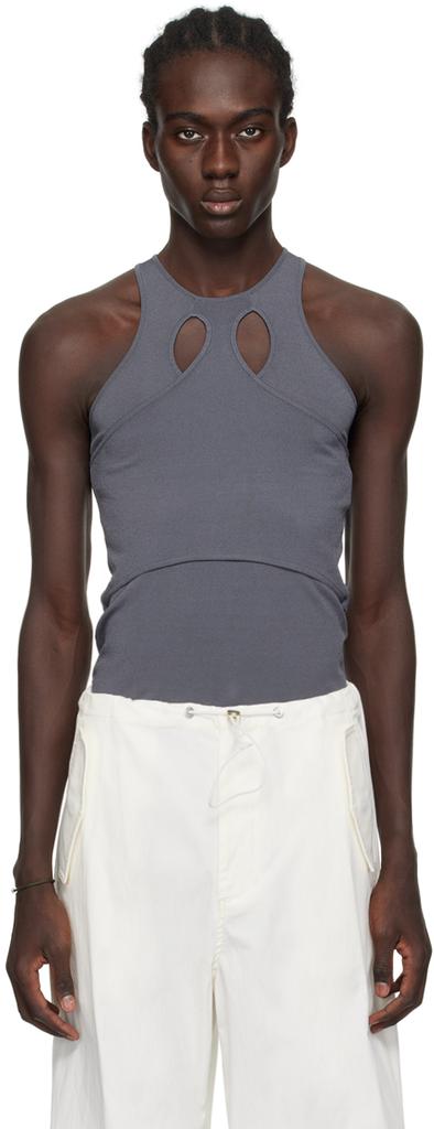 Dion Lee Gray Mobius Loop Tank Top