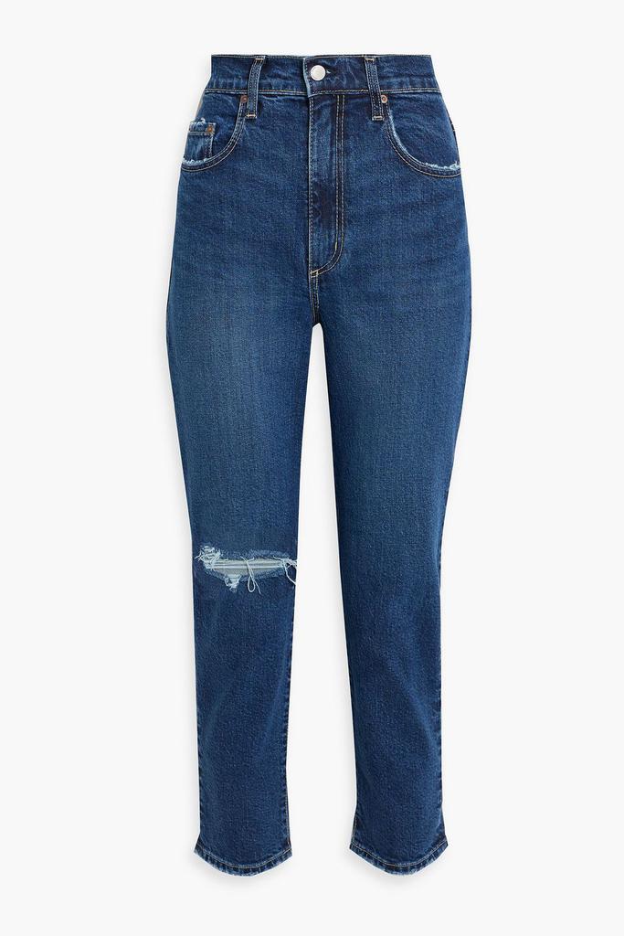 Nobody Denim Frankie cropped distressed high-rise slim-leg jeans