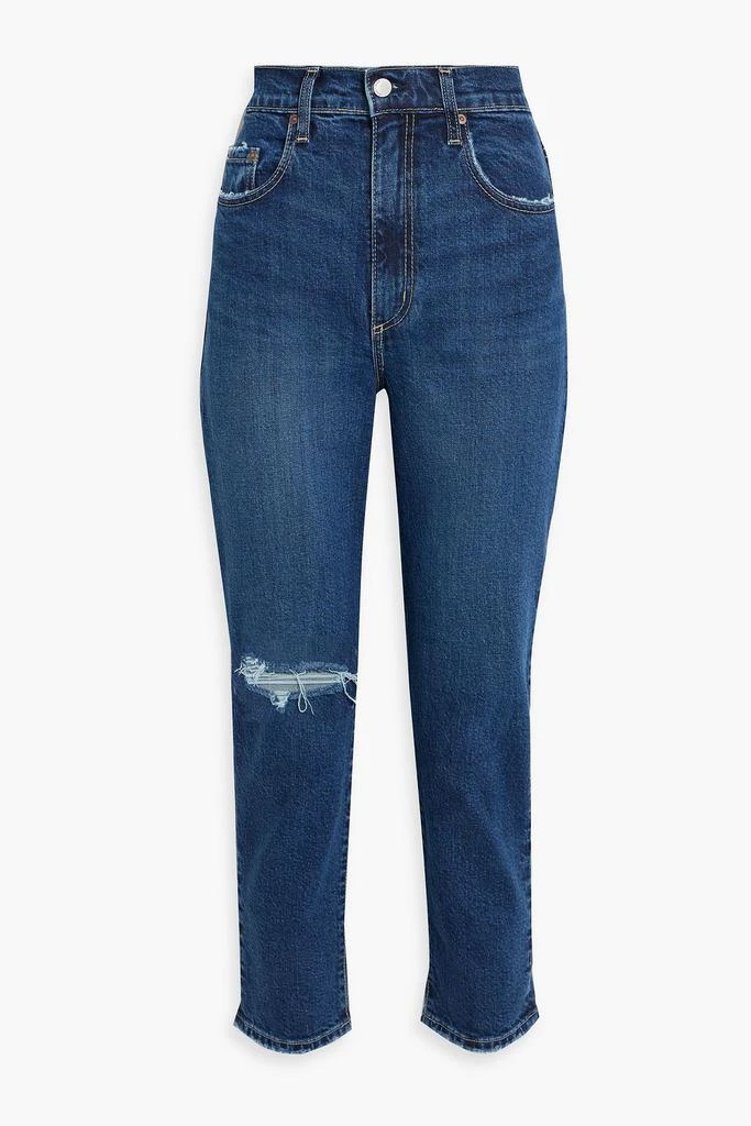 Nobody Denim Frankie cropped distressed high-rise slim-leg jeans 1