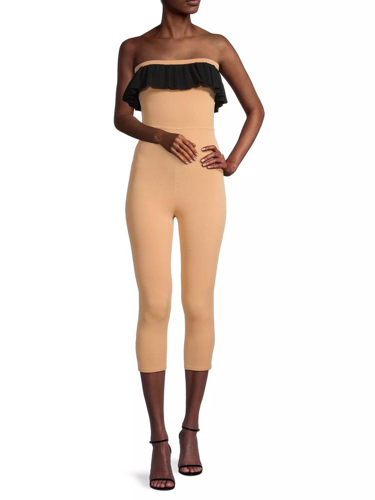 Victor Glemaud Strapless Ruffle Jumpsuit