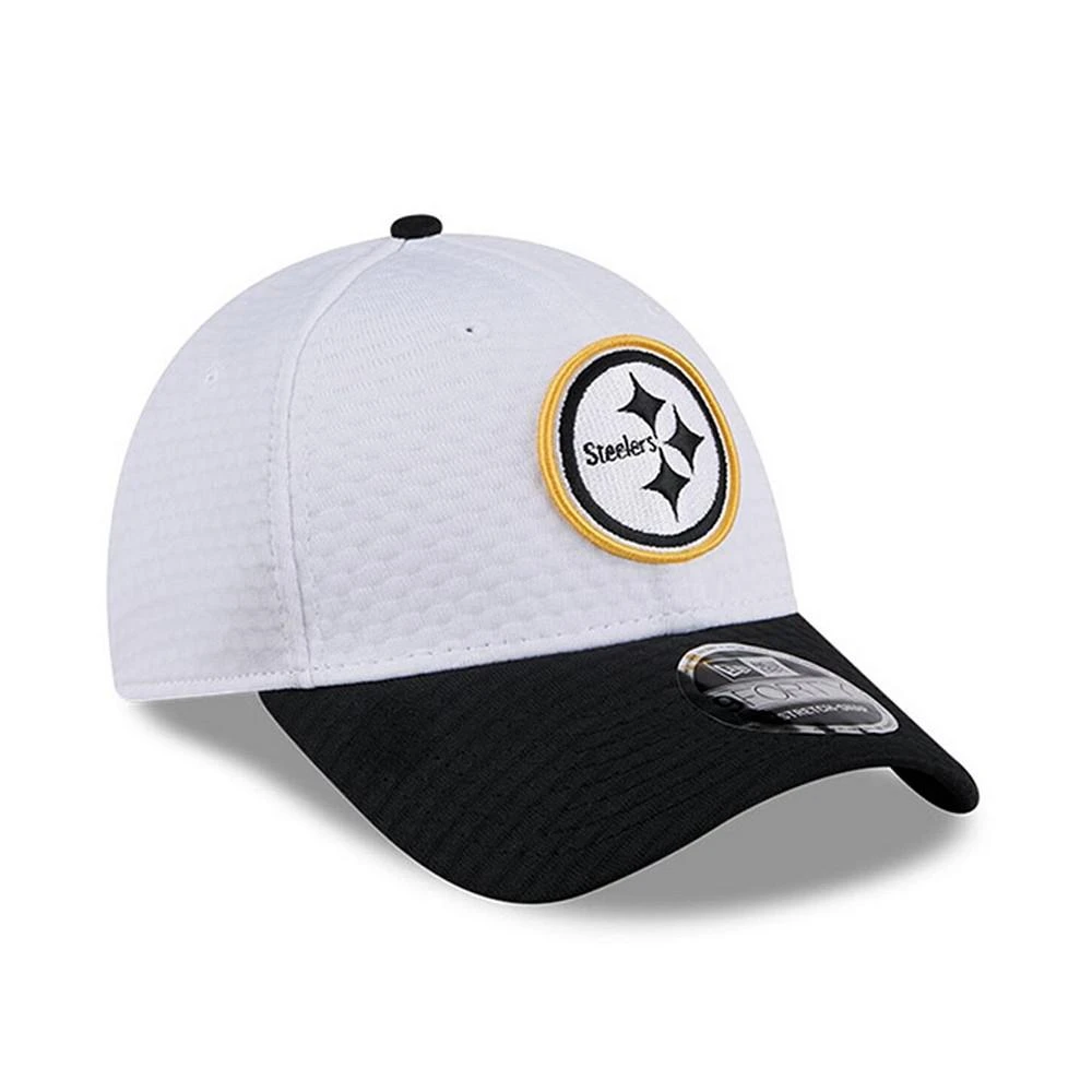 New Era Big Boys and Girls White/Black Pittsburgh Steelers 2024 NFL Training Camp 9FORTY Adjustable Hat 4