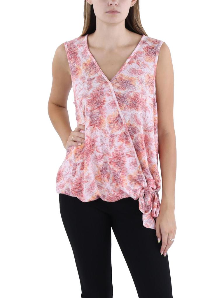 Bobeau Womens Aztec Print Open Front Shell