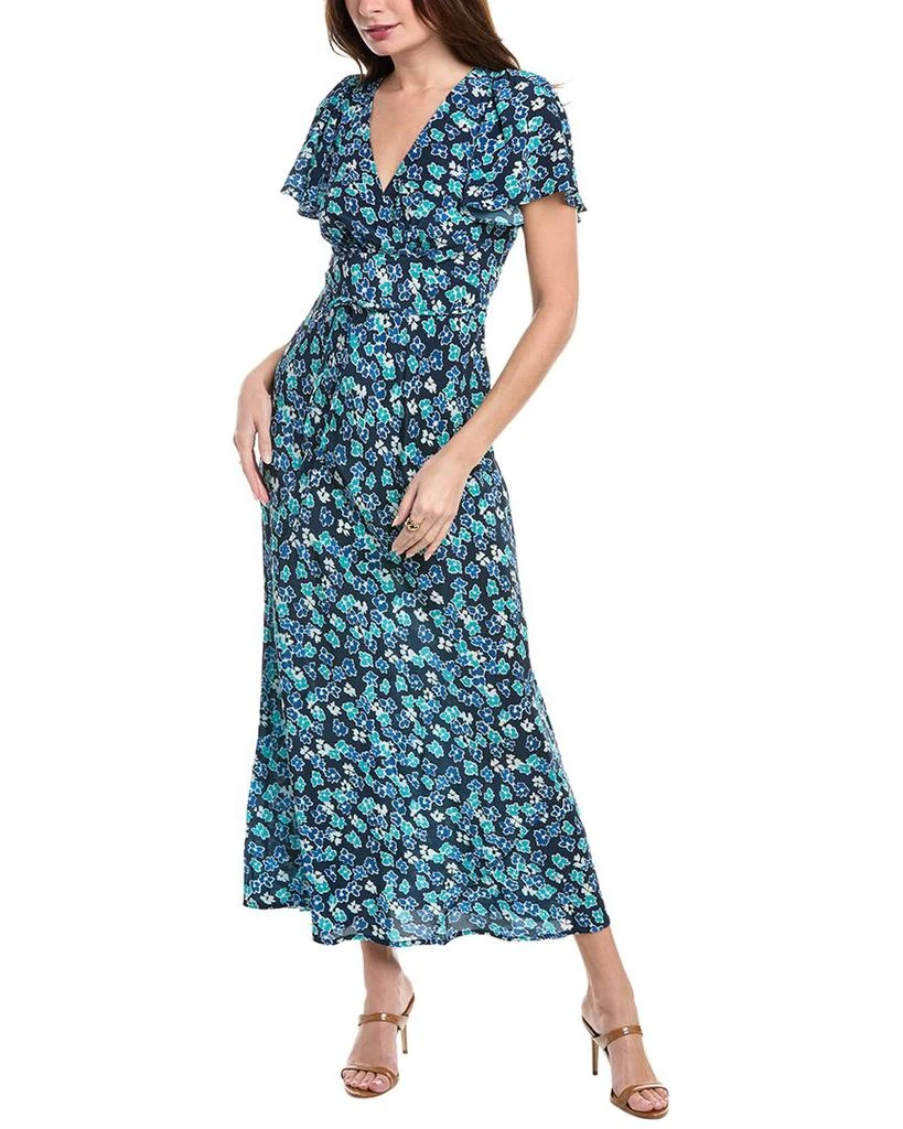 knee length dresses for ladies Off-White Stitched Garden Euroflax™ Premium Linen Midi Dress main image 0