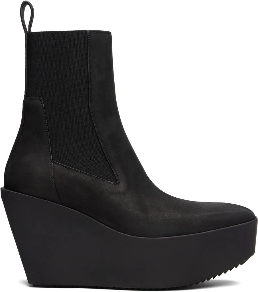 Rick Owens Black Concordians Sliver Platform Beatle Chelsea Boots 1