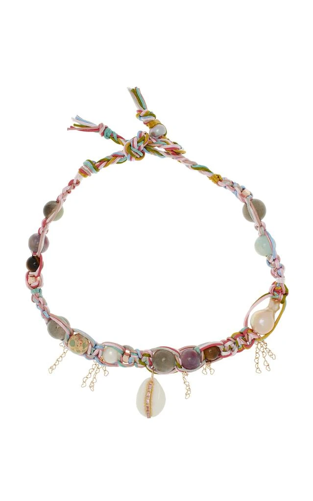 Joie DiGiovanni Joie DiGiovanni - 18K Yellow Gold Sapphire Shell Multi-Stone Necklace - Pink - OS - Moda Operandi - Gifts For Her 1