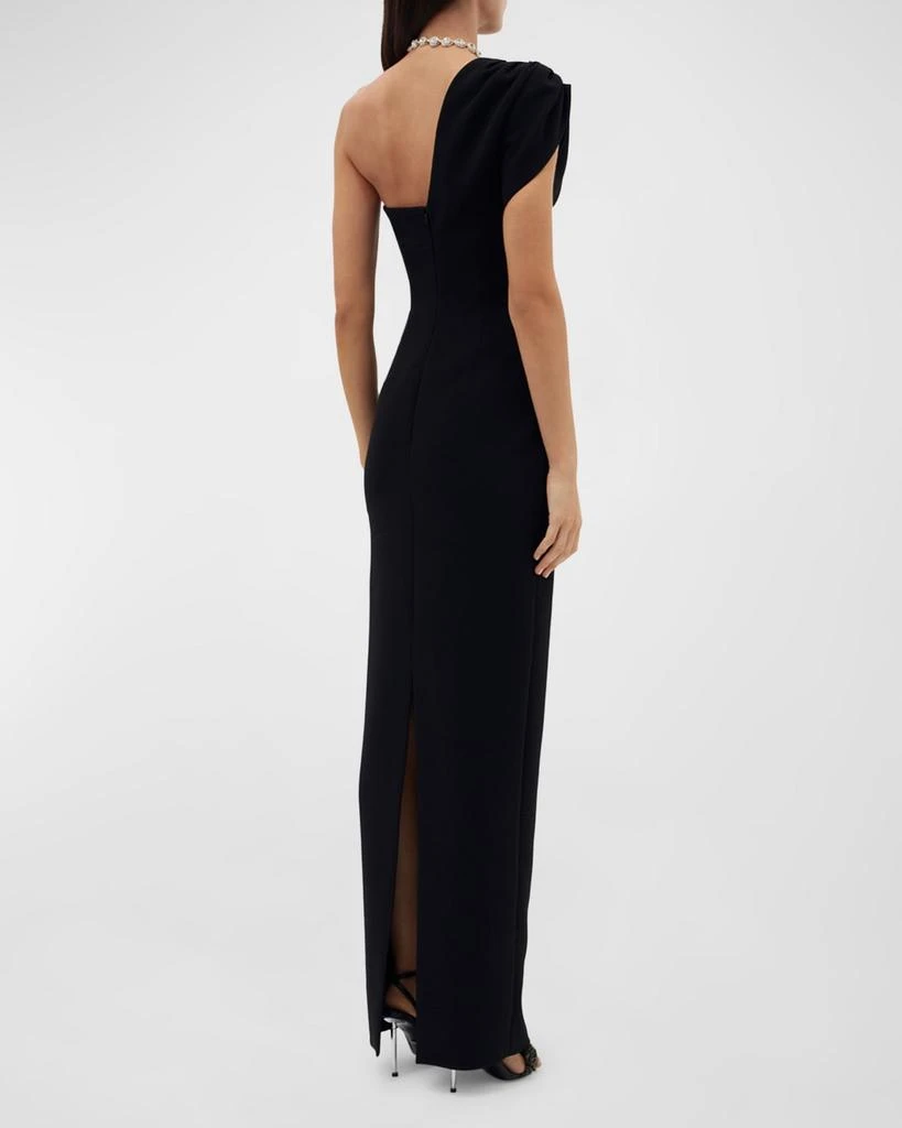 RACHEL GILBERT Winnie Gathered One-Shoulder Column Gown 3