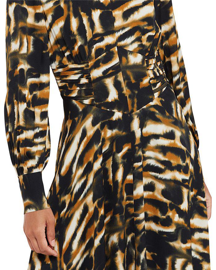 Whistles Smoke Print Gathered Midi Dress